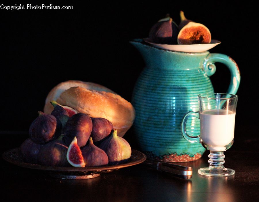 Fruit, Peach, Beverage, Drink, Bowl, Fig, Glass
