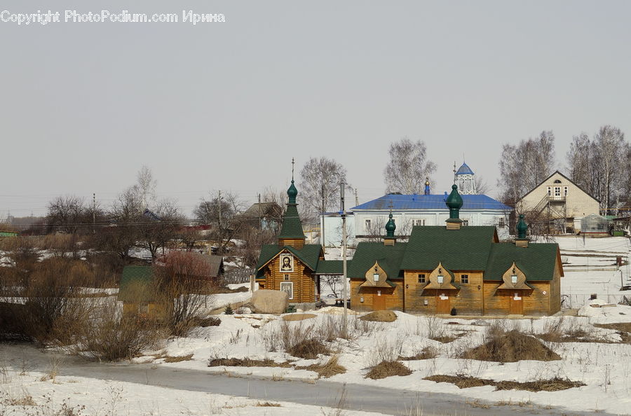 Building, Cottage, Housing, Ice, Outdoors, Snow, Downtown