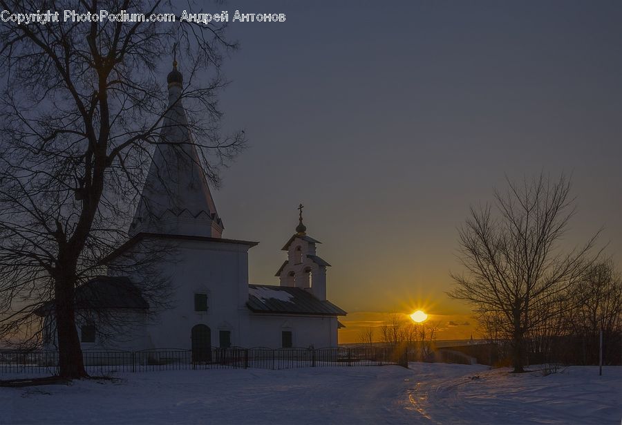 Ice, Outdoors, Snow, Architecture, Bell Tower, Clock Tower, Tower