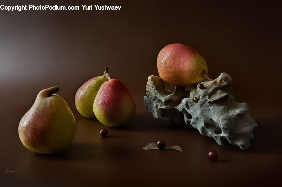 Fruit, Pear, Apple, Rock, Agaric, Mushroom, Plant