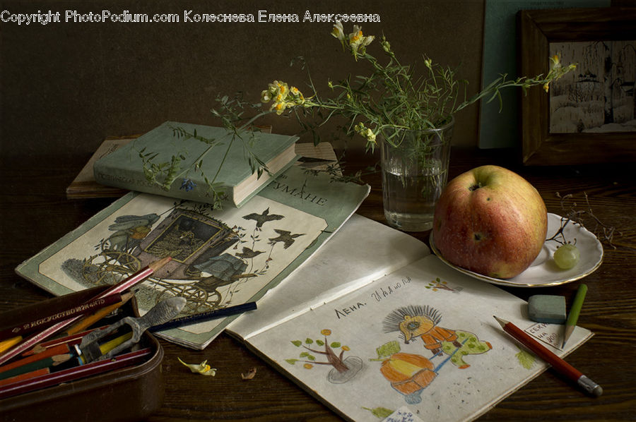 Apple, Fruit, Plant, Potted Plant, Dining Table, Furniture, Table