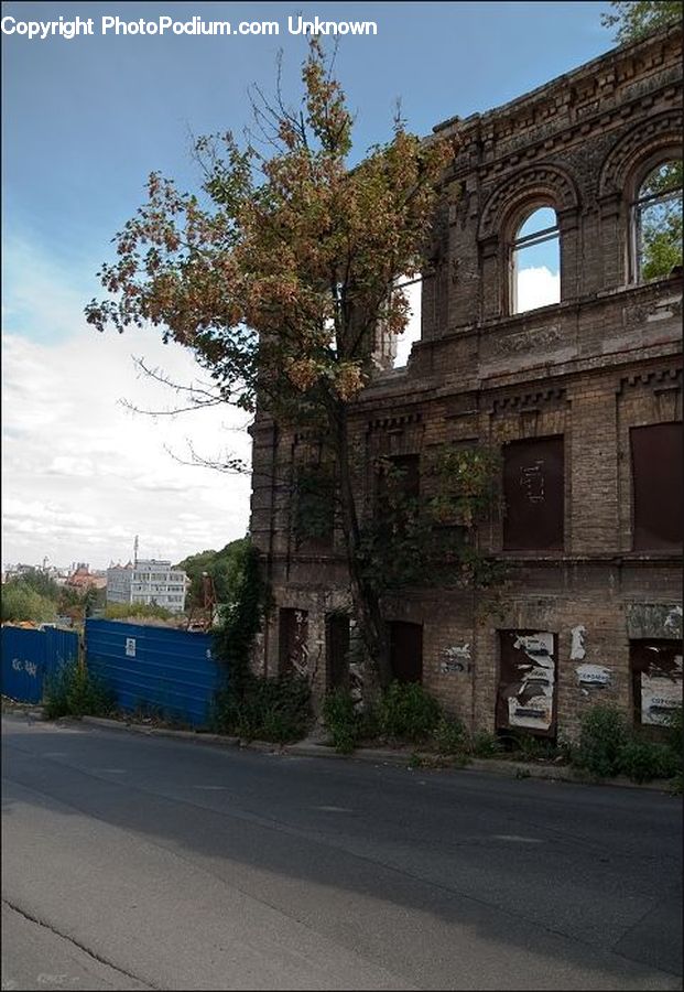 Building, Housing, Villa, Road, Ruins, Downtown, Neighborhood