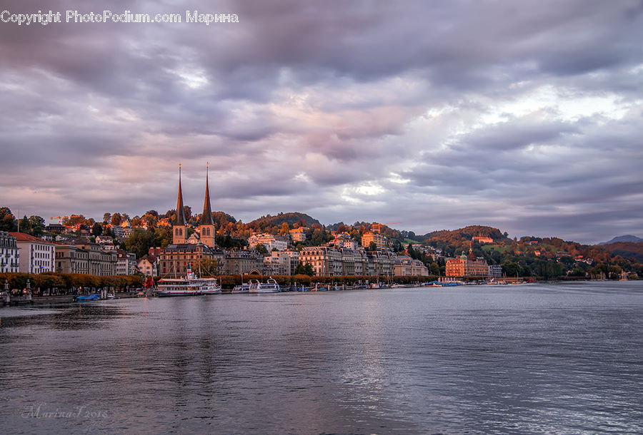 City, Downtown, Dock, Port, Waterfront, Architecture, Plaza