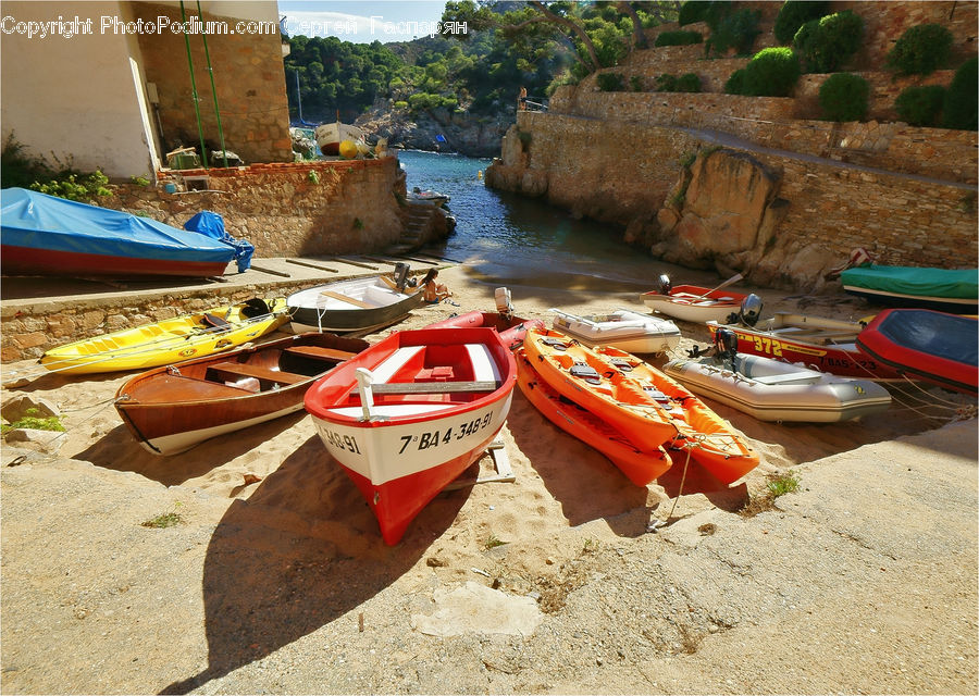 Boat, Watercraft, Canoe, Rowboat, Dinghy, Brick, Plant