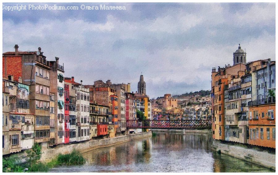 Canal, Outdoors, River, Water, Building, Downtown, Town
