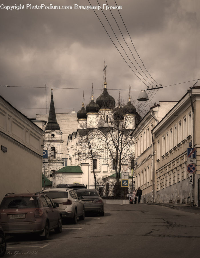 Architecture, Spire, Steeple, Tower, Automobile, Car, Vehicle