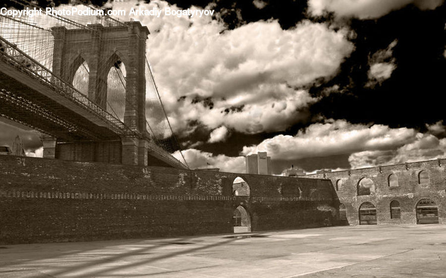 Smoke, Bridge, Viaduct, Cloud, Cumulus, Sky, Castle