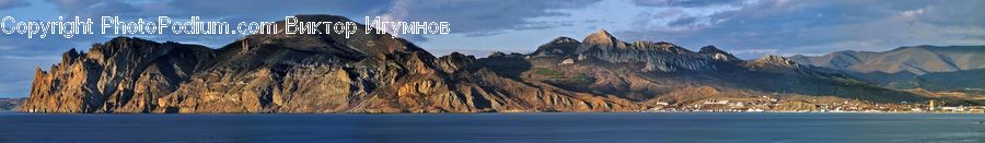 Mountain, Mountain Range, Outdoors, Coast, Sea, Water, Crest