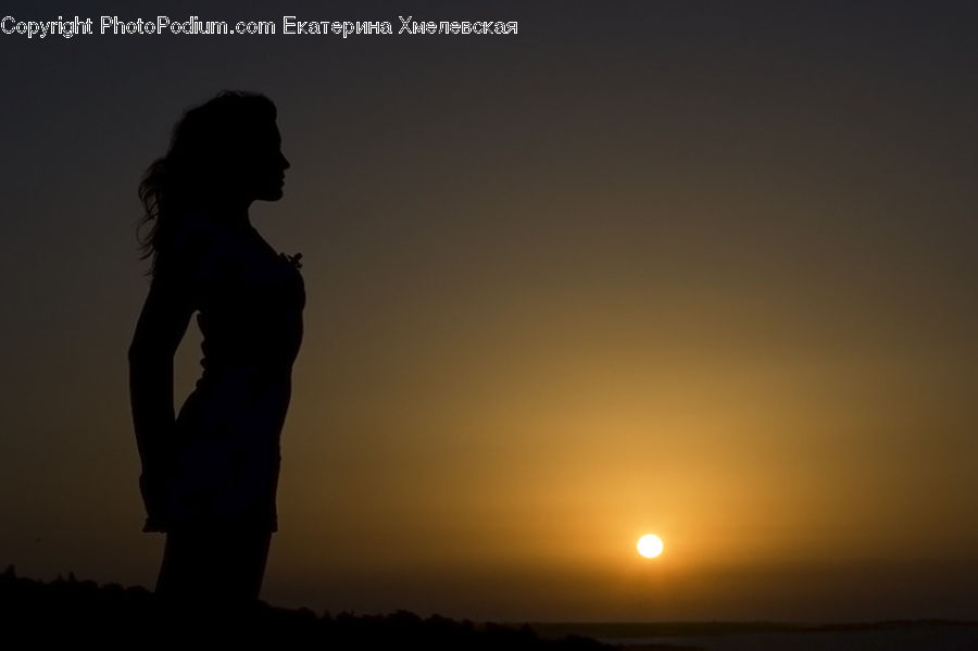 Human, People, Person, Silhouette, Dusk, Outdoors, Sky