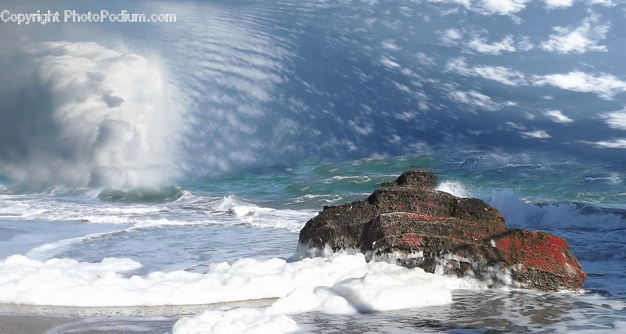 Outdoors, Sea, Sea Waves, Water, Coast, Ice, Snow