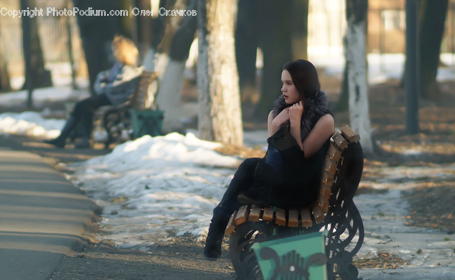 People, Person, Human, Female, Girl, Woman, Bench