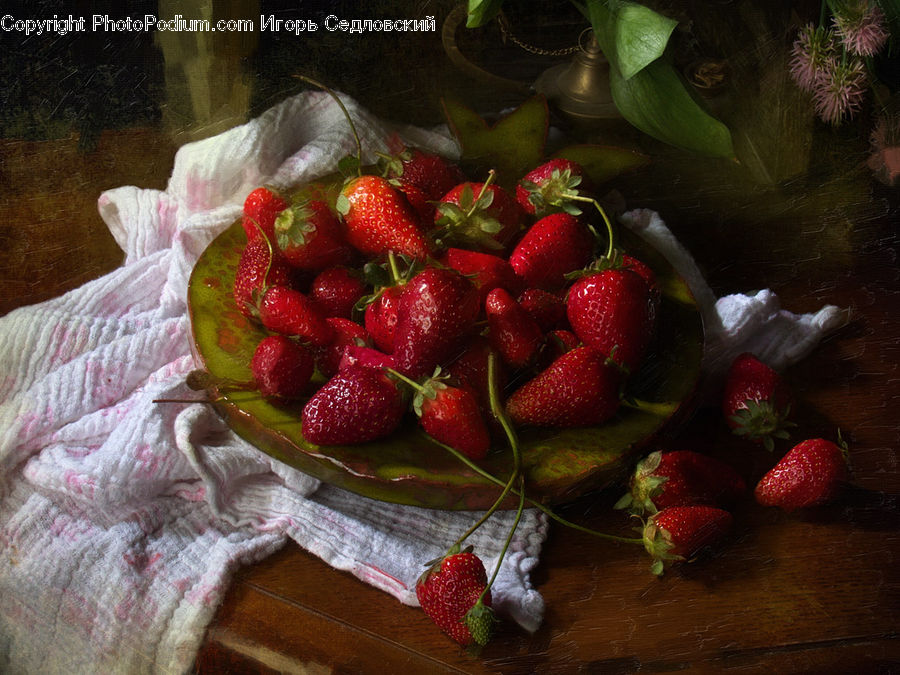 Fruit, Strawberry, Blossom, Flora, Flower, Plant, Food
