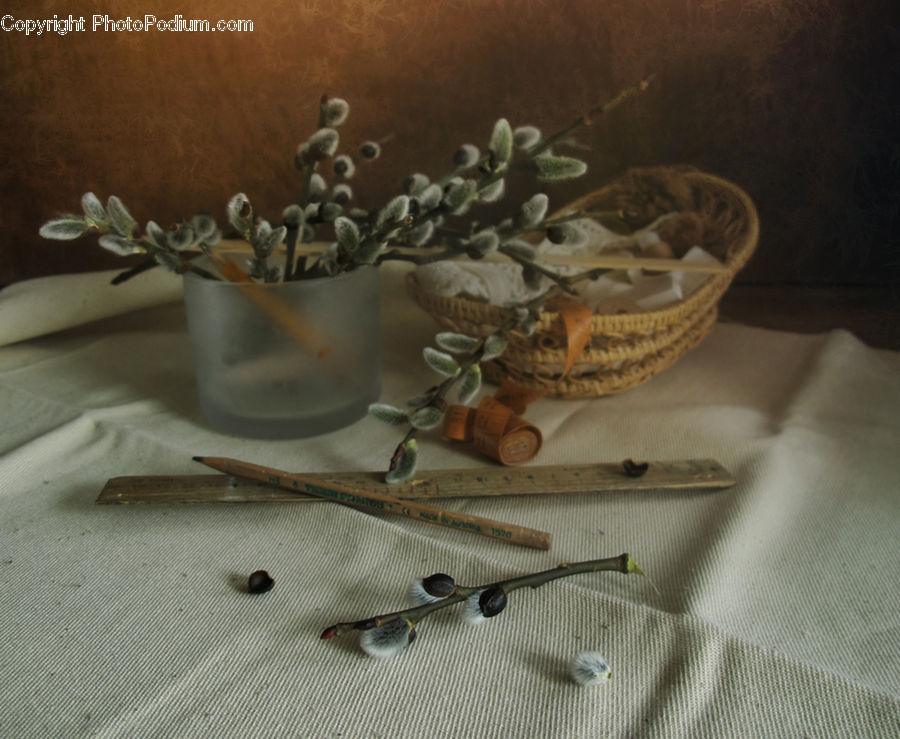 Glass, Goblet, Home Decor, Linen, Tablecloth, Flower Arrangement, Ikebana