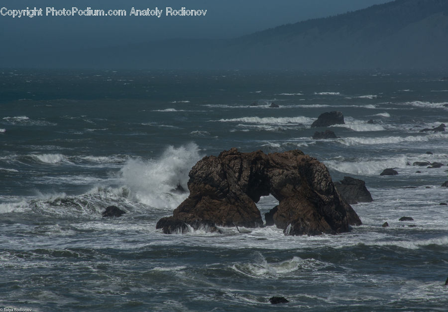 Outdoors, Sea, Sea Waves, Water, Coast, Promontory, Beach