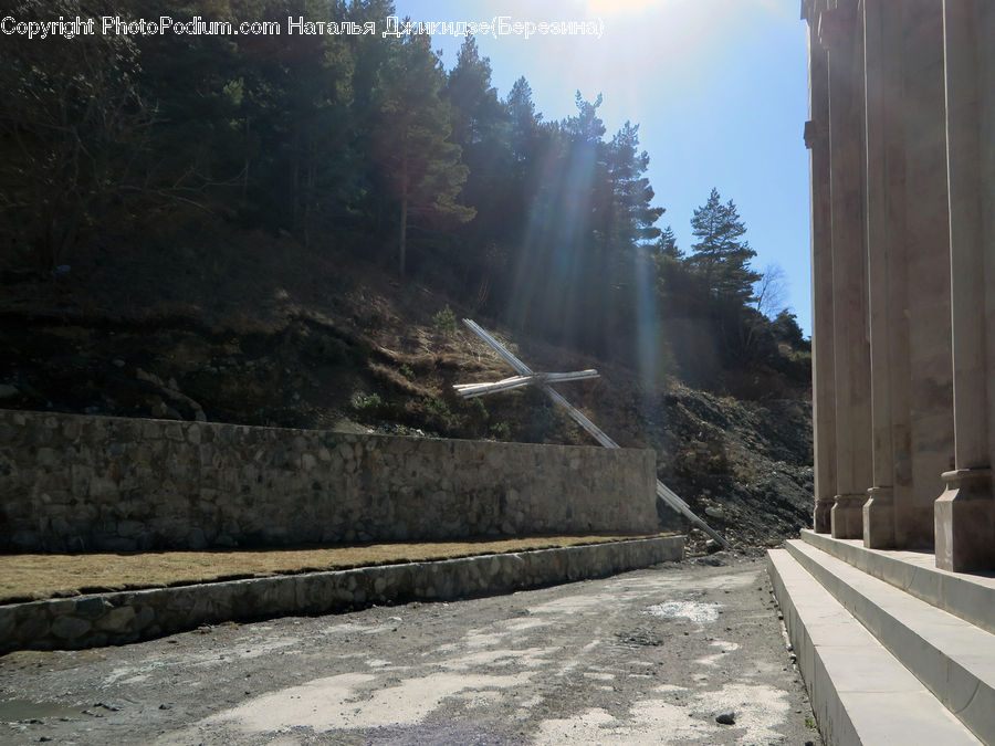 Bench, Dirt Road, Gravel, Road, Flare, Light, Sunlight