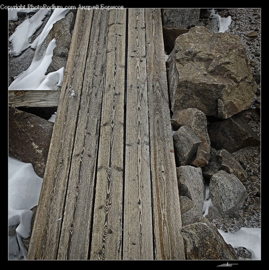 Rock, Wood, Rubble, Boardwalk, Deck, Path, Sidewalk