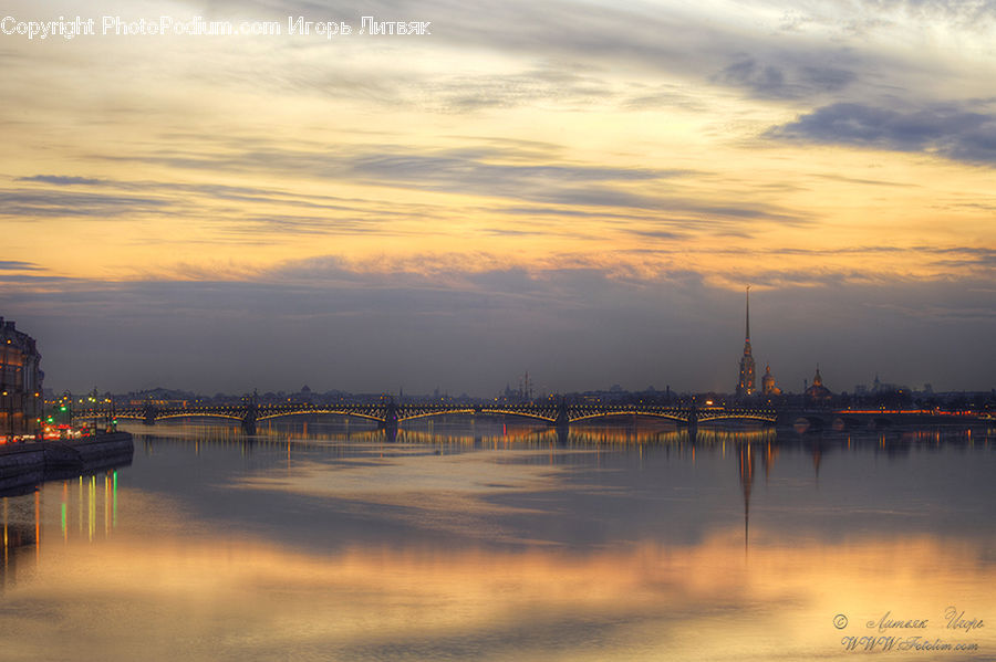 Dawn, Dusk, Red Sky, Sky, Sunrise, Sunset, City
