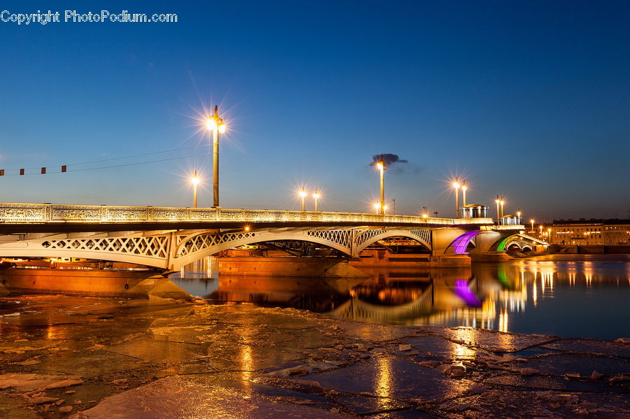 Bridge, Outdoors, River, Water, City, Downtown, Metropolis