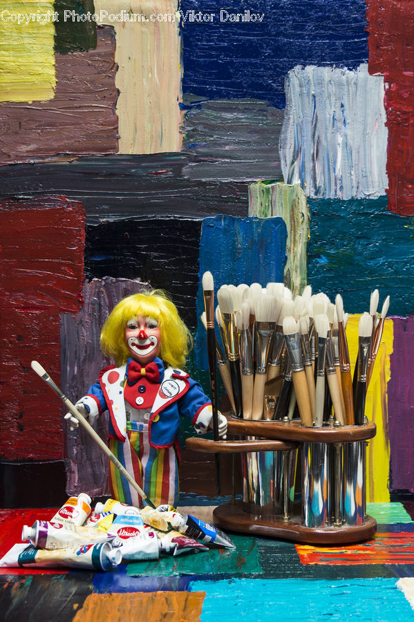 Clown, Performer, Person, People, Human, Chair, Furniture