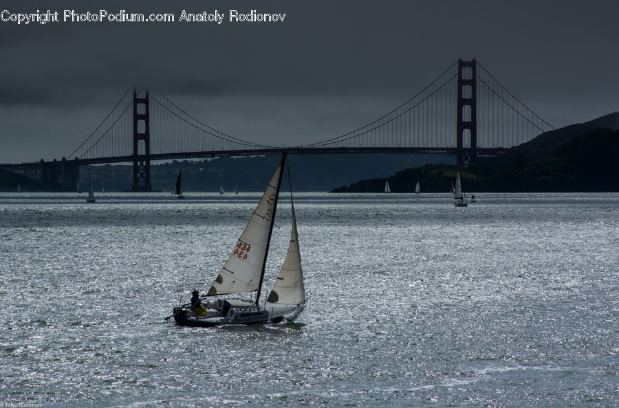Bridge, Boat, Yacht, Dinghy, Outdoors, Sea, Water