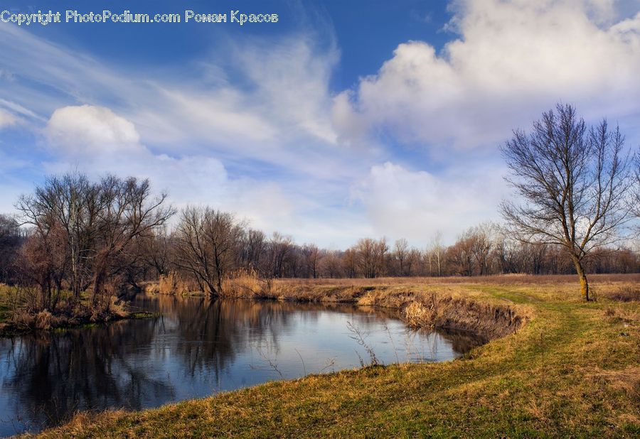 Outdoors, River, Water, Nature, Field, Grass, Grassland