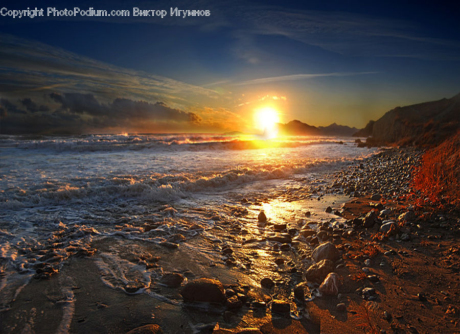 Eruption, Lava, Outdoors, Coast, Sea, Water, Beach