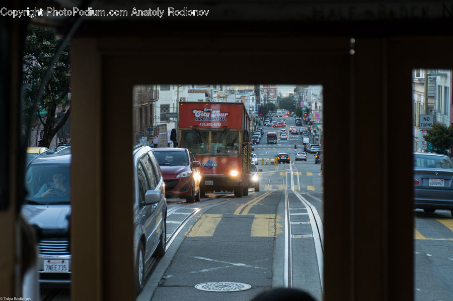Automobile, Car, Vehicle, Intersection, Road, Moving Van, Van