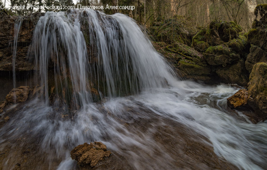 Outdoors, River, Water, Waterfall, Creek, Rock, Forest