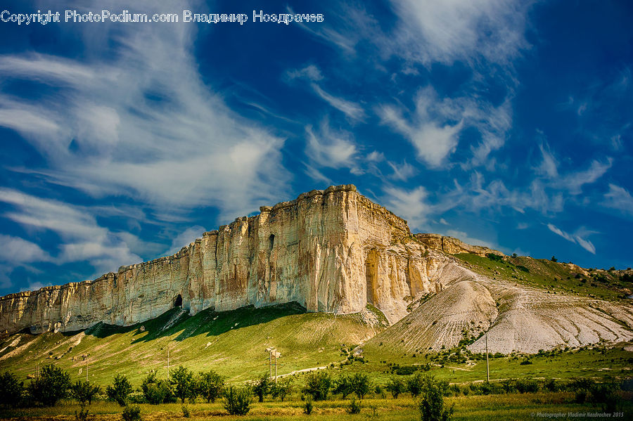 Field, Grass, Grassland, Land, Outdoors, Cliff, Plateau