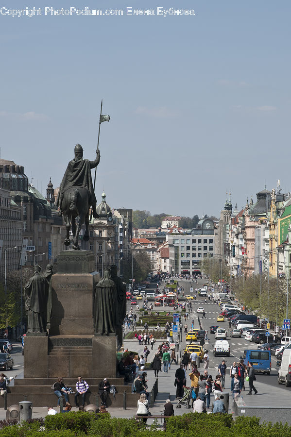 Traffic Jam, Art, Gargoyle, Statue, Sculpture, Aerial View, Intersection