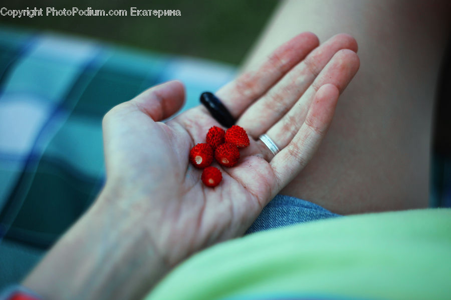 Fruit, Raspberry, Finger, Hand, Cherry, Accessories, Food