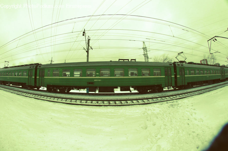 Train, Vehicle, Fisheye, Transportation, Rail, Streetcar, Tram