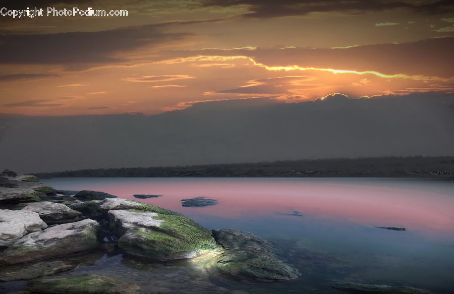 Rock, Dawn, Dusk, Sky, Sunrise, Sunset, Coast