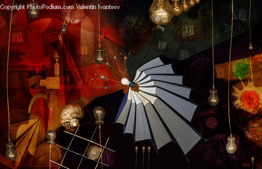 Lamp, Lampshade, Brick, Art, Modern Art, Collage, Poster