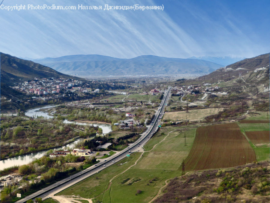 Aerial View, Freeway, Road, Landscape, Nature, Scenery, Dirt Road