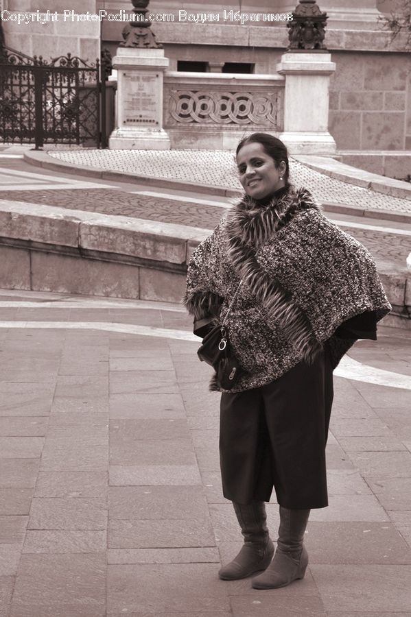 People, Person, Human, Cloak, Poncho, Female, Portrait