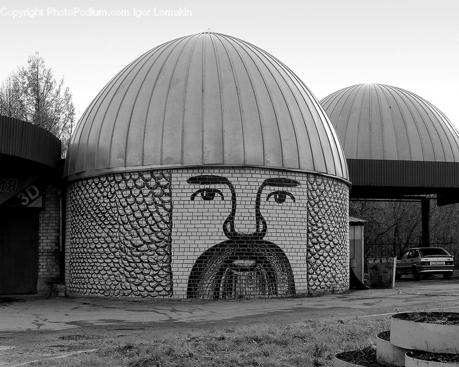 Architecture, Observatory, Planetarium, Arch, Gutter, Brick, Dome