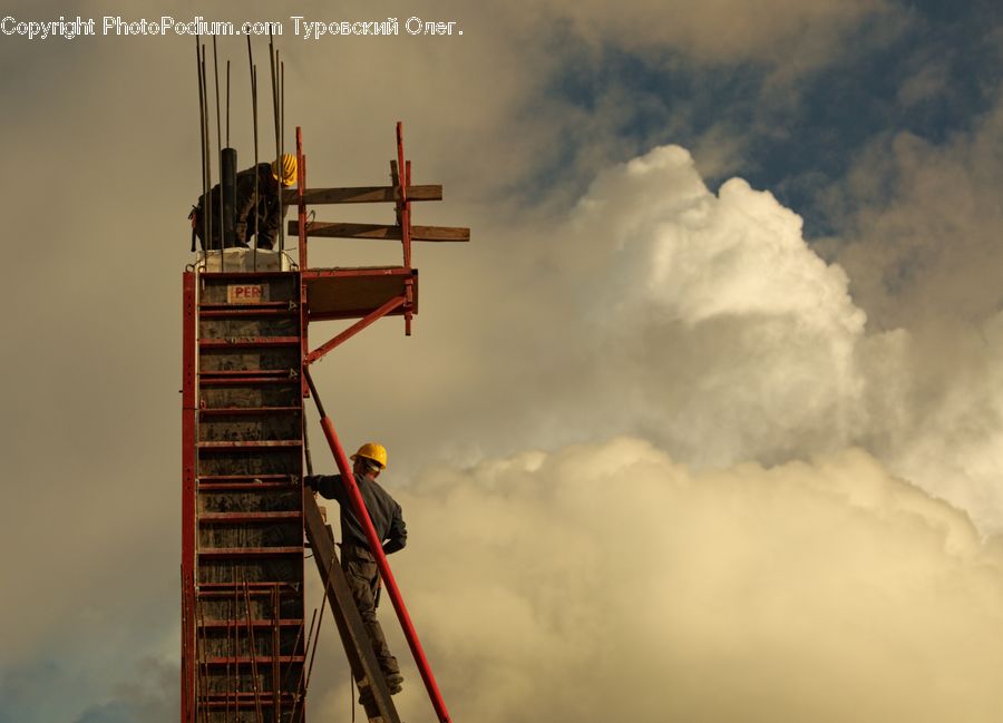 Antenna, Shelf, Person, Worker, Building, Housing, City