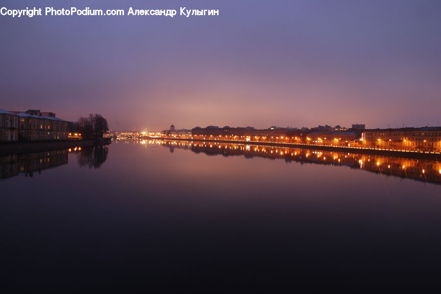 Canal, Outdoors, River, Water, Dawn, Dusk, Sky