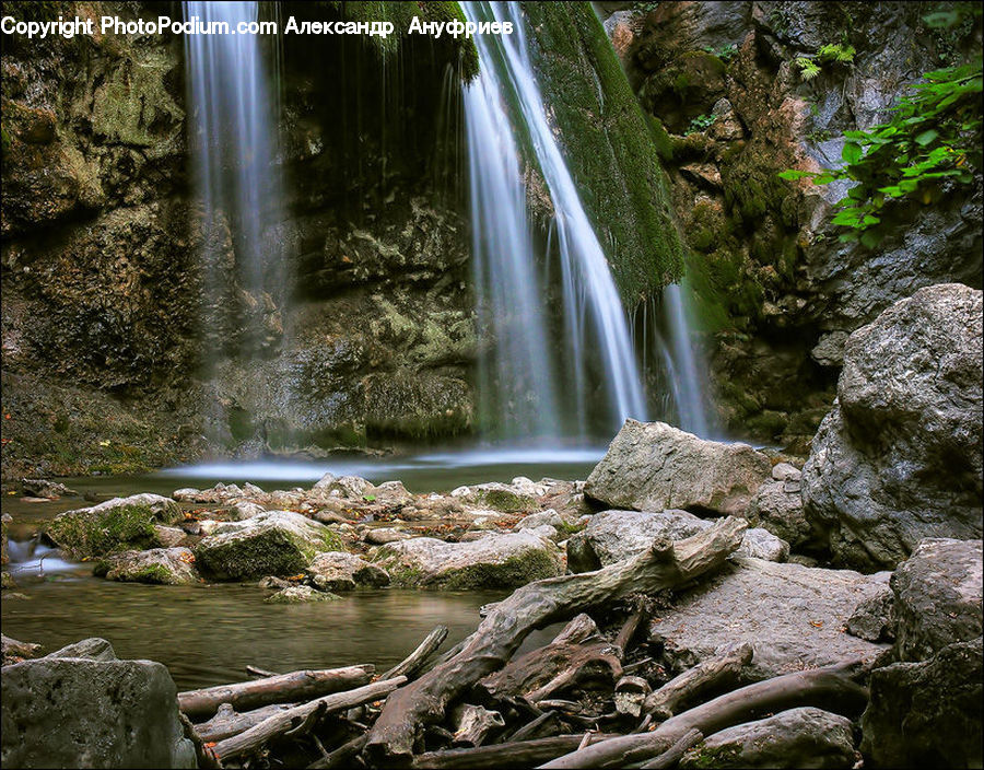 Outdoors, River, Water, Waterfall, Creek, Rock, Root
