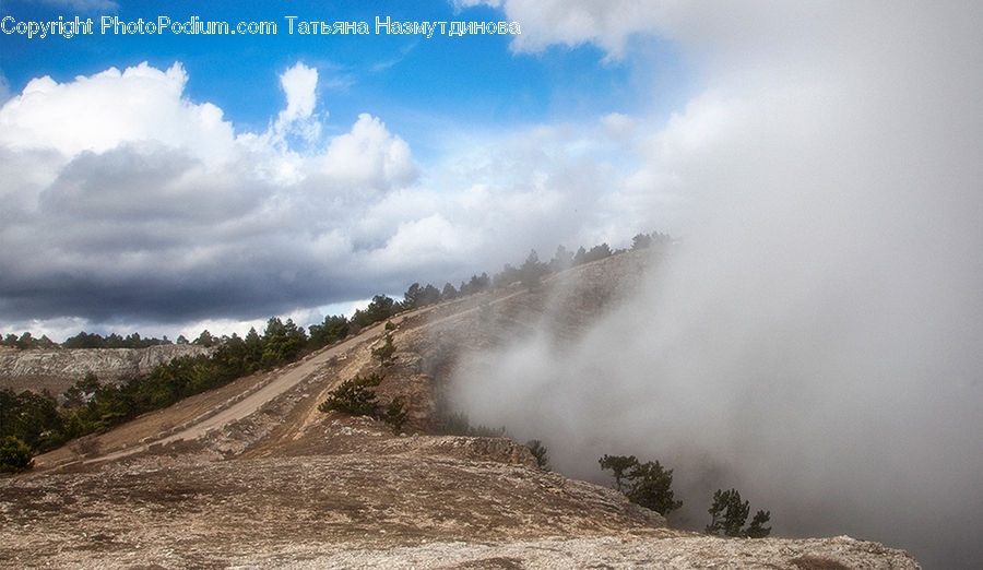 Dirt Road, Gravel, Road, Eruption, Geyser, Outdoors, Water
