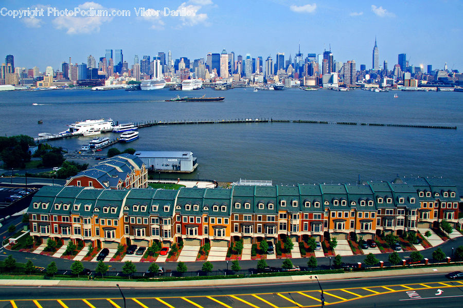 Factory, Refinery, City, Downtown, Metropolis, Urban, Harbor
