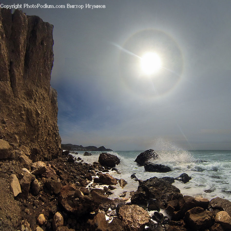 Light, Cliff, Outdoors, Coast, Sea, Water, Ocean