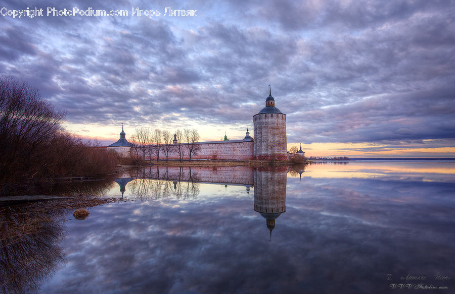 Architecture, Castle, Fort, Ditch, Moat, Dawn, Dusk