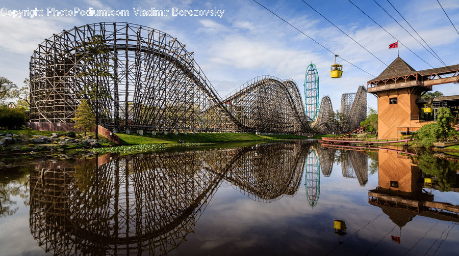 Amusement Park, Canal, Outdoors, River, Water, Dock, Landing