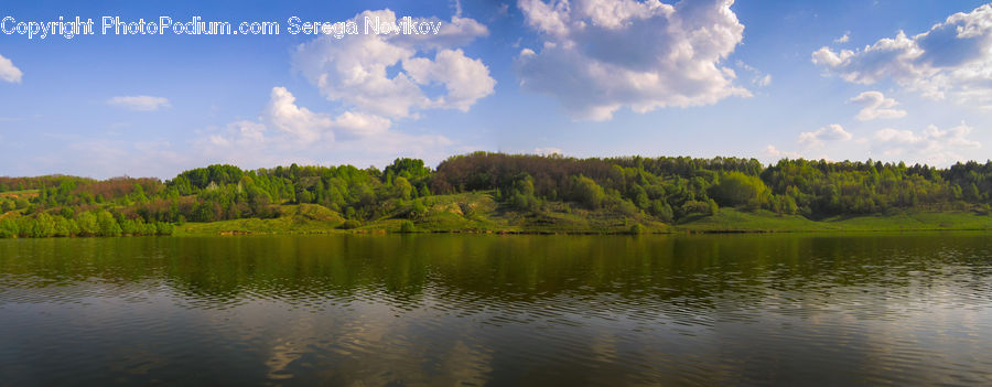 Lake, Outdoors, Water, Cloud, Cumulus, Sky, Azure Sky