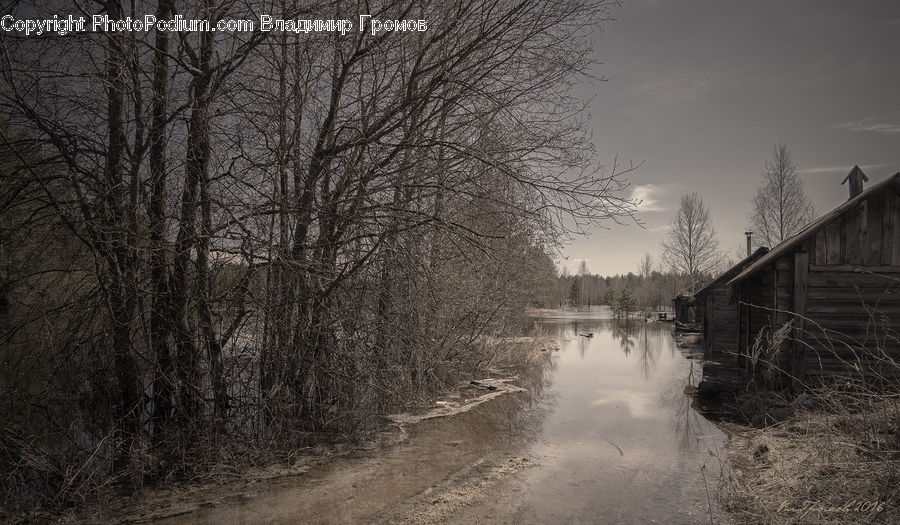 Canal, Outdoors, River, Water, Flood, Countryside, Field