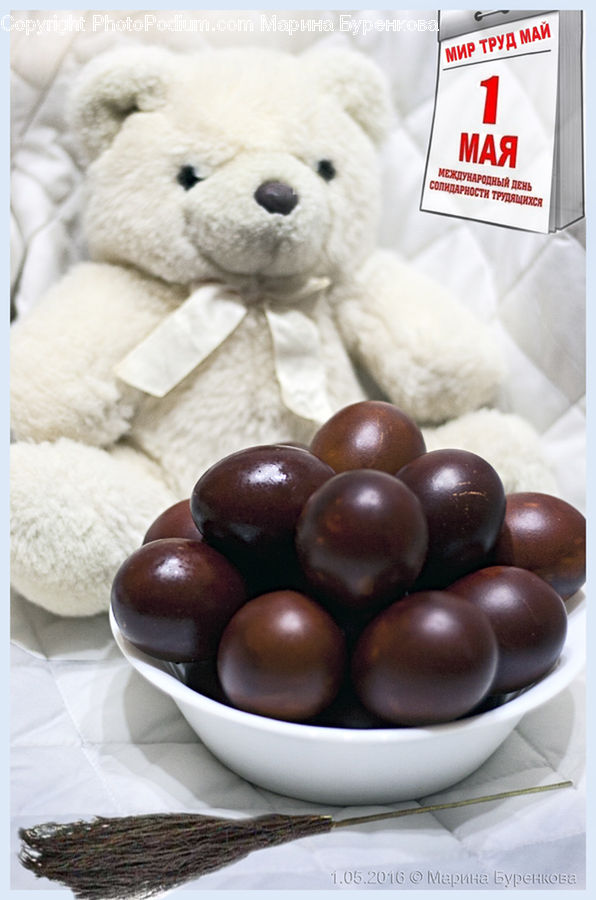 Chocolate, Dessert, Food, Teddy Bear, Toy, Fruit, Plum