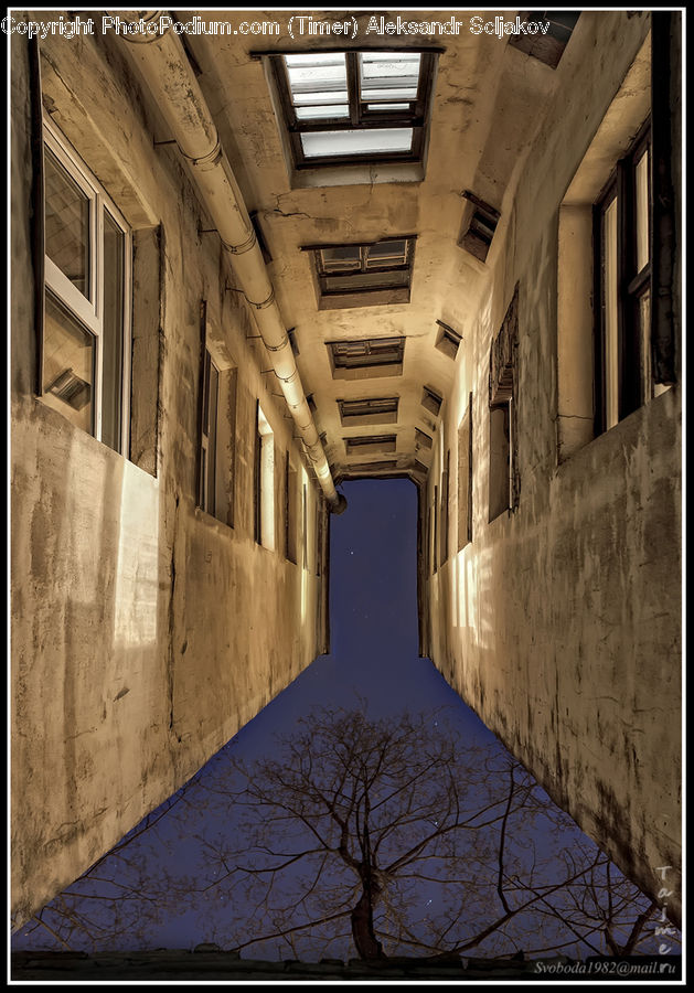 Architecture, Housing, Skylight, Window, Corridor, Aisle, Building