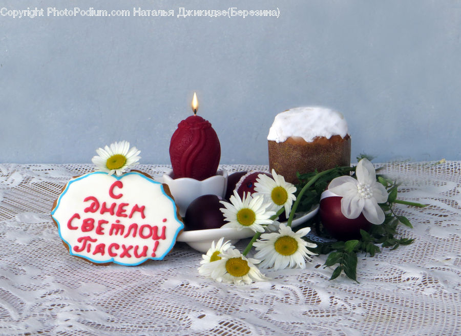 Birthday Cake, Cake, Dessert, Food, Plant, Potted Plant, Cream